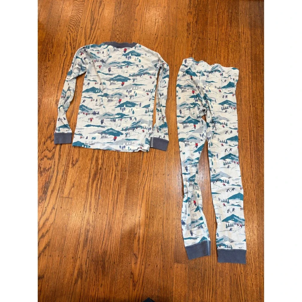 Hanna Andersson Kids 12 Winter Mountain Ski Hockey Organic Cotton Pajama Set